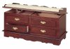 Padded Cherry Finish Cedar Chest w/Drawers