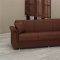 Brown Fabric Modern Sofa Bed Convertible w/Storage Space