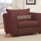 Wine Chenille Contemporary Living Room w/Hardwood Frame