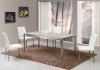 Claudia Dining Table 5Pc Set w/Ceramic Glass Top by Chintaly