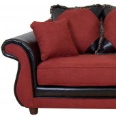 Burgundy Fabric Modern Sofa & Loveseat Set w/Options