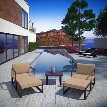 Fortuna 5Pc Patio Sectional Set by Modway Choice of Color [MWOUT-EEI-1721-Fortuna]