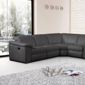 8199 Sectional Sofa in Black Bonded Leather by American Eagle