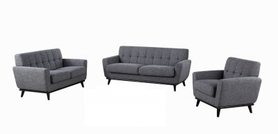 Corsair Sofa Set 3Pc in Grey Fabric by VIG