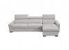 Sacha Sectional Sofa Bed in Light Grey Full Leather by VIG