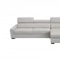 Sacha Sectional Sofa Bed in Light Grey Full Leather by VIG