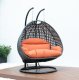 Wicker Hanging Double Egg Swing Chair ESCCH-57OR by LeisureMod