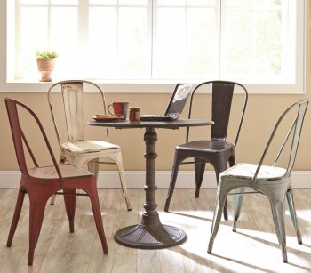 Oswego Dining 5Pc Set 100063 by Coaster w/Metal Chairs [CRDS-100063 Oswego]