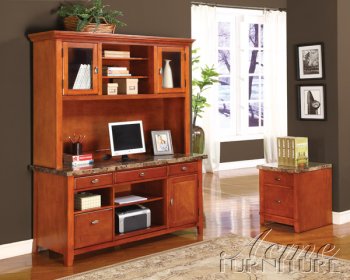 Brown Marble Top Bologna Classic Office Desk w/Options [AMOD-92004 Bologna]