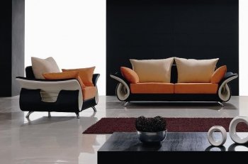 Multi-Tone Color Fabric Ultra Modern Sofa & Chair Set [VGS-HO-B05]