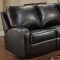 Black Bonded Leather Modern Double Reclining Sofa & Loveseat Set