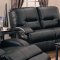 Black Bonded Leather Motion Living Room Sofa w/Options