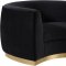 Julian Sofa 620 in Black Velvet Fabric by Meridian w/Options