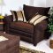 Chocolate Fabric Modern 2Pc Sofa Set w/Optional Ottoman