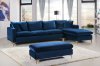 Naomi Sectional Sofa 636 in Navy Velvet Fabric by Meridian