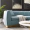 Enthusiastic Sofa in Light Blue Velvet Fabric by Modway