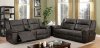 Chichester Recliner Sofa CM6943 in Dark Brown Fabric-Like Vinyl