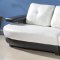 White Leatherette Modern Sectional Sofa w/Black Base & Arms