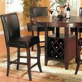 Dark Cherry Finish Counter Height Dinette Table w/Wine Rack Base