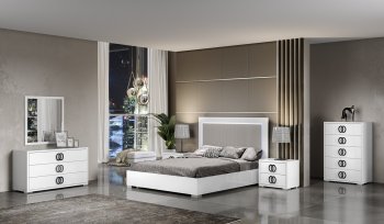 Luxuria Premium Bedroom in White by J&M w/Optional Casegoods [JMBS-Luxuria]