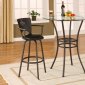 Metal Base Glass Top Contemporary Counter Height Dinette Table