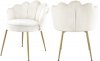 Claire Dining Chair 748 Set of 2 Cream Velvet Fabric by Meridian