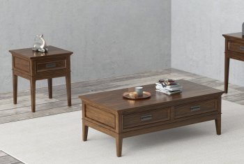 Frazier Park 3Pc Coffee & End Table Set 1649- Cherry-Homelegance [HECT-1649-30-Frazier Park]