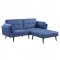 Nafisa Adjustable Sofa & Ottoman LV00823 in Blue Fabric by Acme