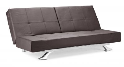 Contemporary Convertible Sofa Bed in Espresso Leatherette