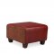 Two-Tone Fabric & Faux Leather Traditional Sofa w/Ottoman