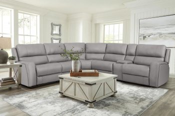 70815M Power Reclining Sectional Sofa in Gray Leather by J&M [JMSS-70815M Gray]