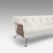 White Full Leatherette Modern Convertible Sofa Bed w/Chrome Legs