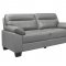 Denizen Sofa & Loveseat 9537GRY Gray Leather Match - Homelegance