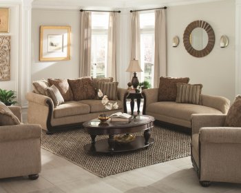 Beasley Sofa & Loveseat Set in Brown Fabric 505241 by Coaster [CRS-505241 Beasley]