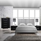 8272 Upholstered Bed in Grey Leatherette by Global