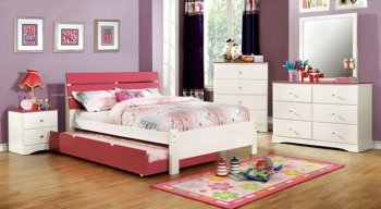 Kimmel CM7626PK 4Pc Kids Bedroom Set in White/Pink w/Options [FABS-CM7626PK-Kimmel]