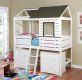 Farem CM7137 Twin Size Youth House Bed in White & Grey w/Options