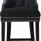 Nikki Stool 741 Set of 2 in Black Velvet Fabric by Meridian