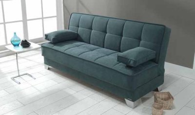 Nexo Sofa Bed Convertible in Green Fabric by Mobista