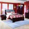 Warm Cherry Finish 5Pc Modern Bedroom Set w/Leather Headboard