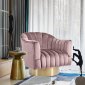 Farrah Accent Chair 520 in Pink Velvet Fabric by Meridian