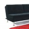 Black Fabric Modern Convertible Sofa Bed w/Split Back