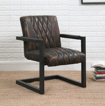 903063 Set of 2 Accent Chairs - Dark Brown Leatherette - Coaster [CRCC-903063]