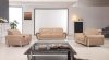 669 Sofa in Beige Leather by ESF w/Optional Loveseat & Chair