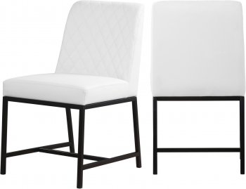 Bryce Dining Chair 918 Set of 2 in White Faux Leather -Meridian [MRDC-918 Bryce White]