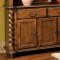 Walnut Finish Casual Dining Room W/Rope Twist Pedestal Legs