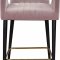 Luxe Counter Stool 792 Set of 2 Pink Velvet Fabric by Meridian