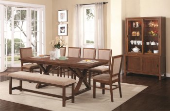 104291 Camila Dining Table in Nutmeg by Coaster w/Options [CRDS-104291 Camila]