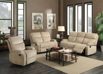 Mayborn Manually Reclining Sofa 53895 in Sand Velvet tby Acme [AMS-53895-Mayborn]