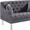 Roxy Sofa 635 in Grey Velvet Fabric by Meridian w/Options